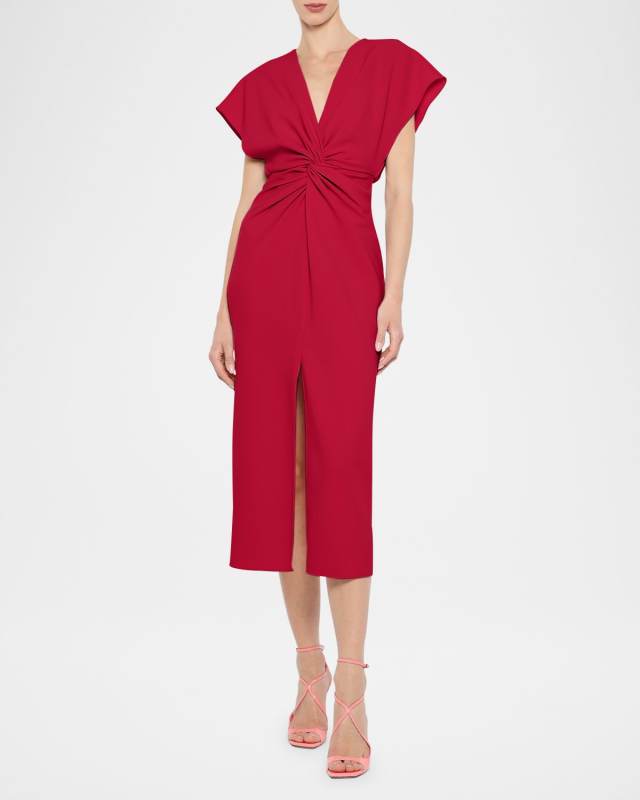 Jackie Twisted Midi Slit Dress